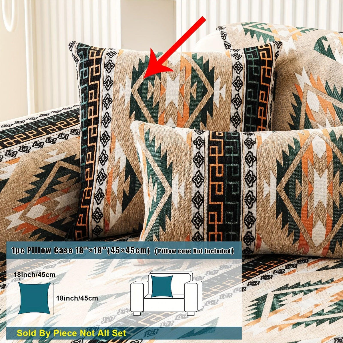 Boho Couch Cover - Chic Snow Chenille Sofa Slipcover