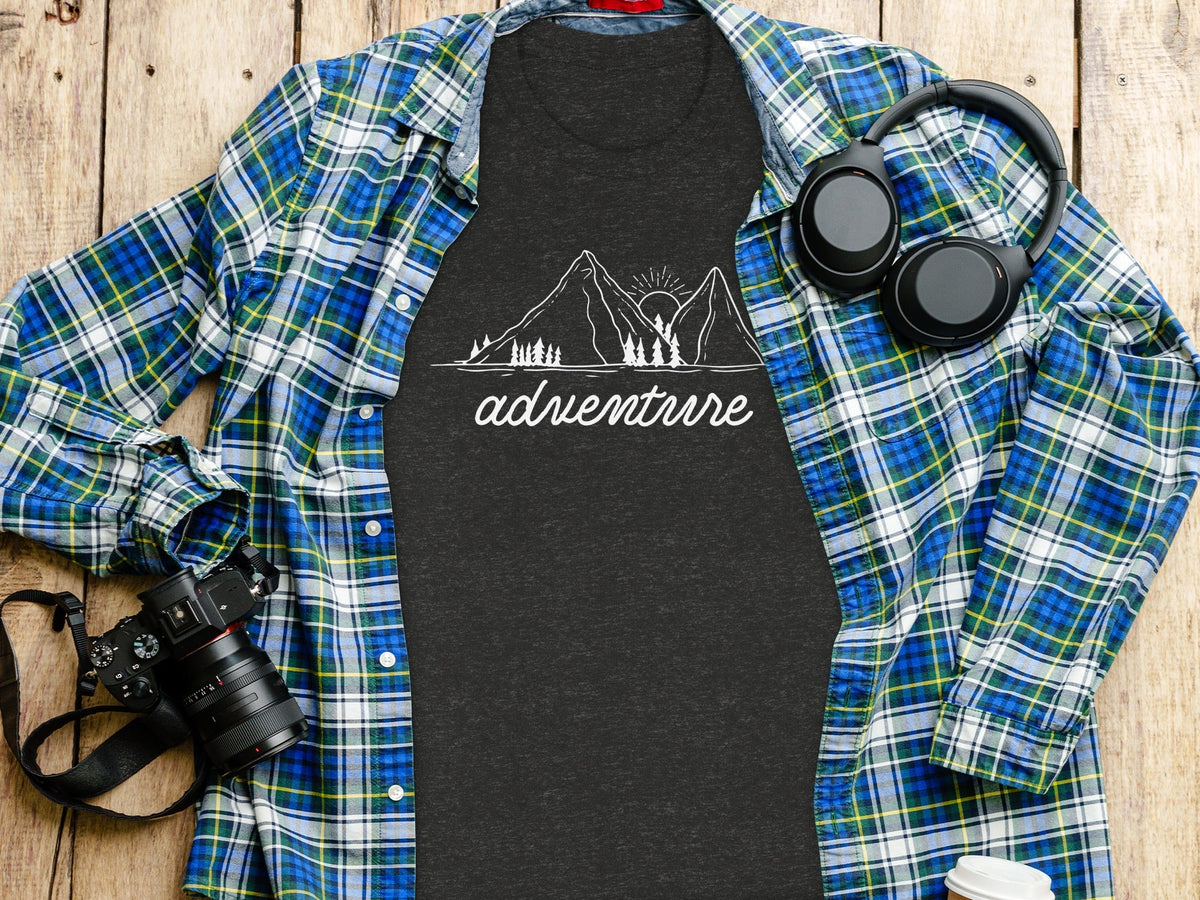 Adventure Awaits Mountains Graphic Tee Nature Lovers T-Shirt