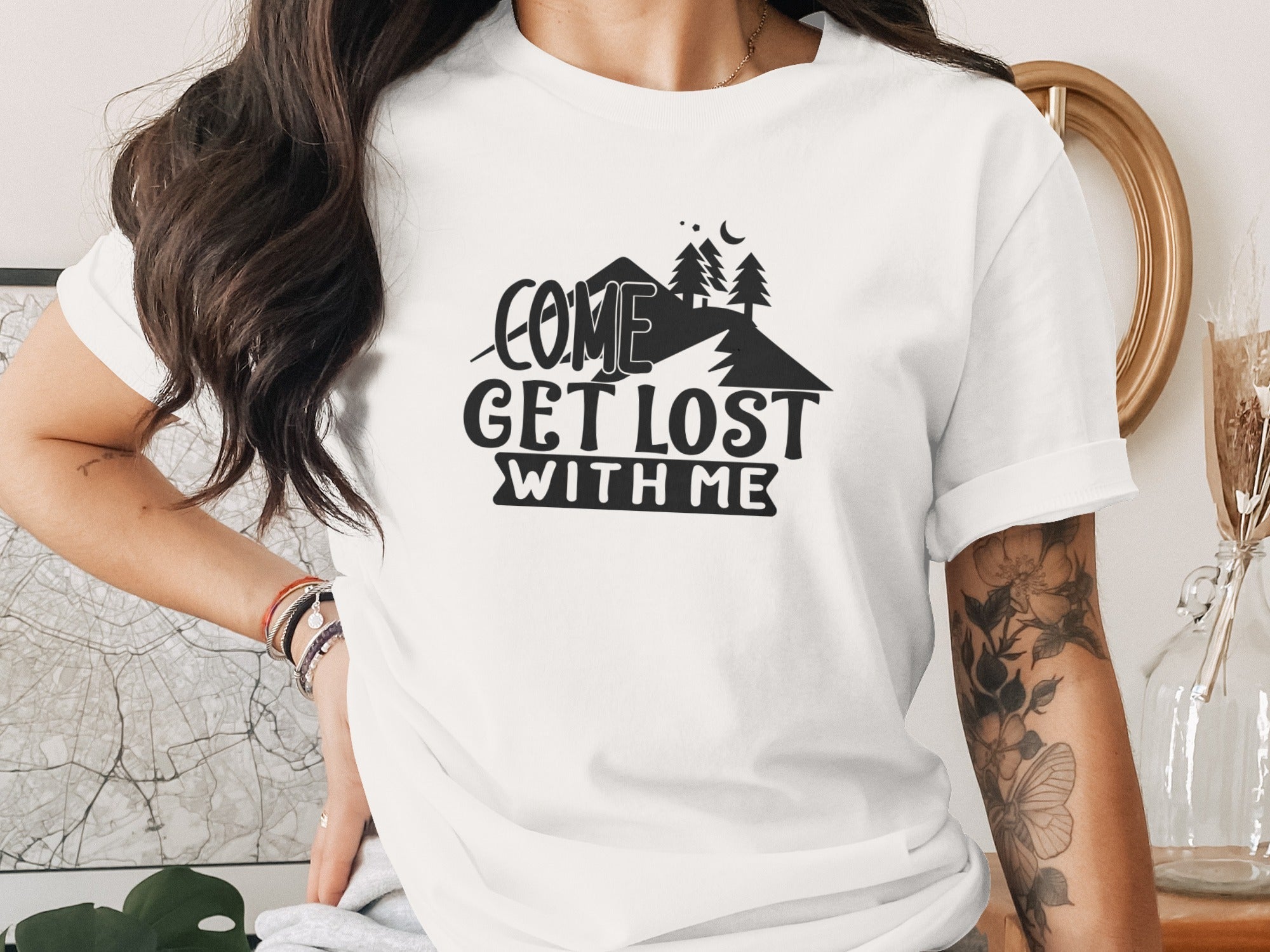 Come Get Lost With Me Mountains and Trees Graphic T-Shirt