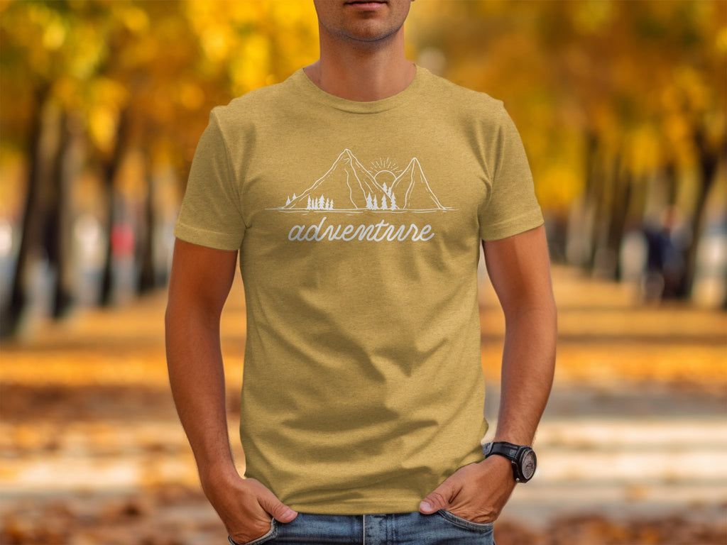 Adventure Awaits Mountains Graphic Tee Nature Lovers T-Shirt