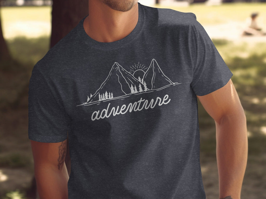 Adventure Awaits Mountains Graphic Tee Nature Lovers T-Shirt