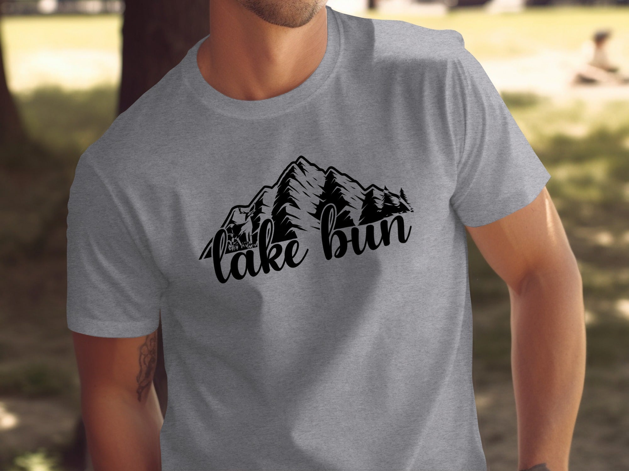 Lake Bun Mountains Nature Lover Graphic Design T-Shirt