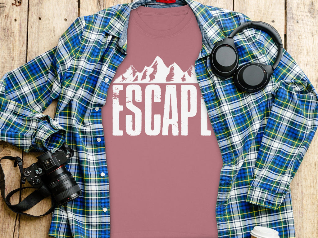 Escape to Nature with Mountain Graphic Art Long Sleeve T-Shirt