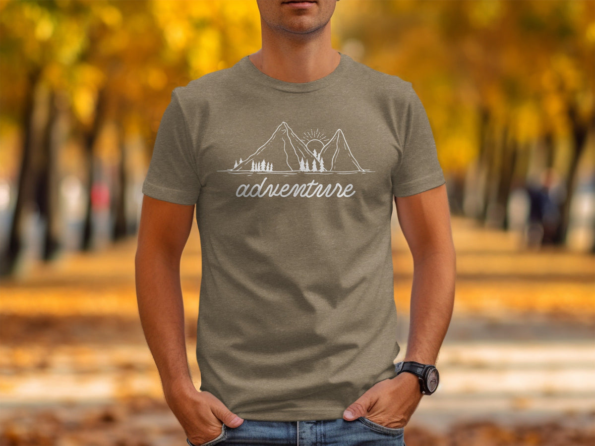 Adventure Awaits Mountains Graphic Tee Nature Lovers T-Shirt