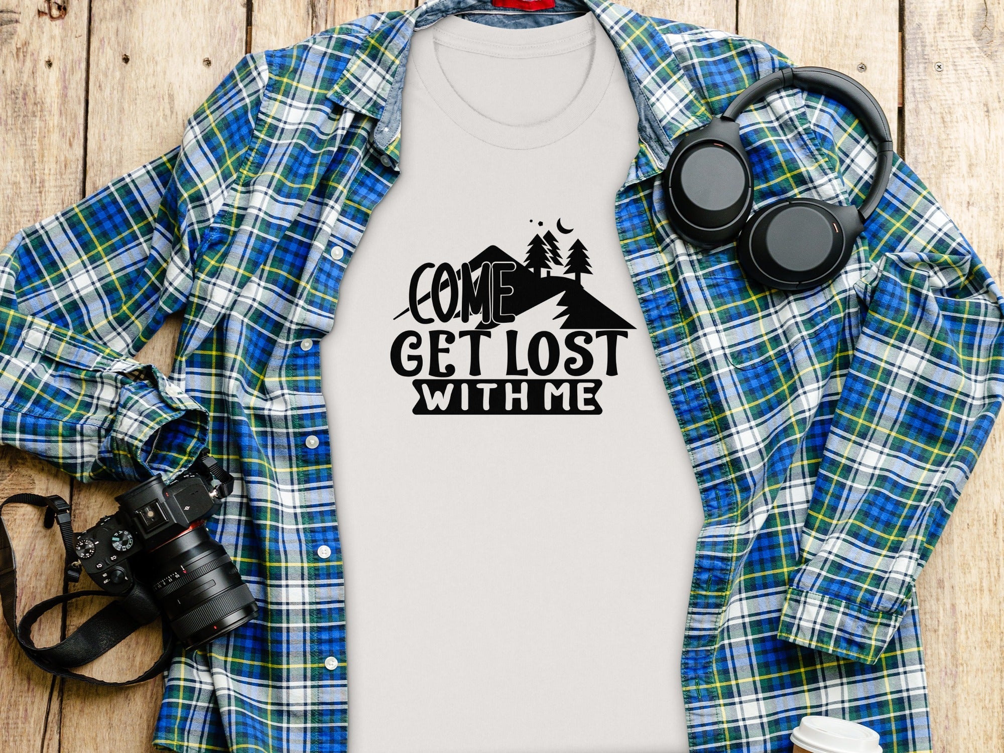 Come Get Lost With Me Mountains and Trees Graphic T-Shirt
