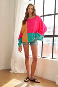 Stylish Oversized Colorblock Sweater