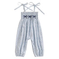 Girls' Bow-Knot Suspender Jumpsuit Long Style