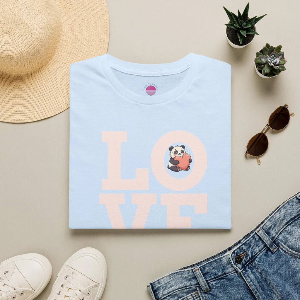 Love Panda T-Shirt — Cute Panda Holding Heart Graphic Tee