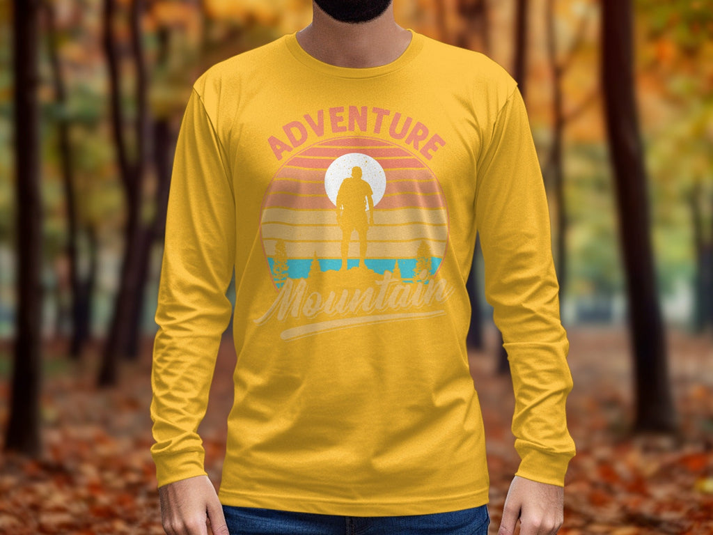 Adventure Above Mountain Sunset Graphic T-Shirt Long Sleeve T-Shirt