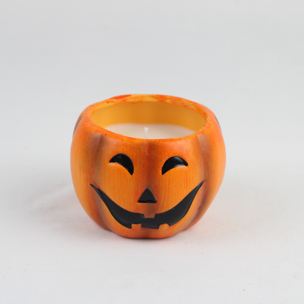 Halloween Pumpkin Candle Holder Set – 2-Piece Jack-O’-Lantern Ceramic Candles