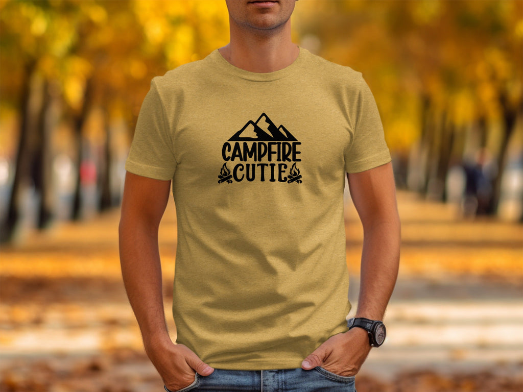 Campfire Cutie With Mountain Silhouette Graphic T-Shirt