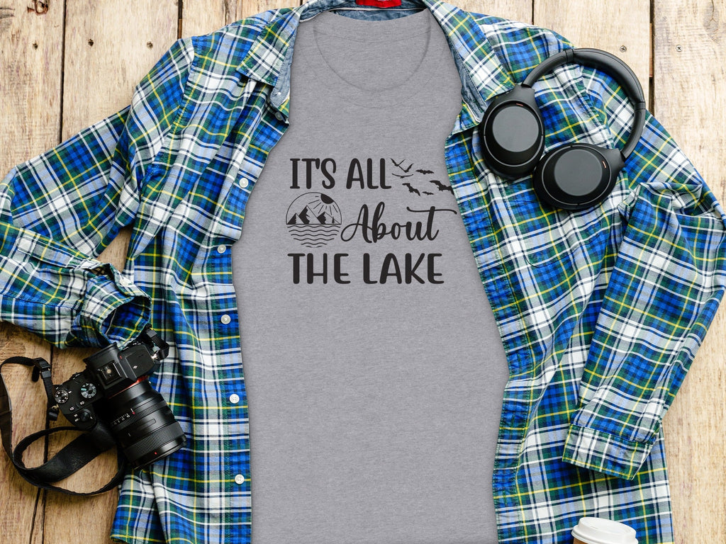 It's All About The Lake Mountain and Birds Graphic T-Shirt