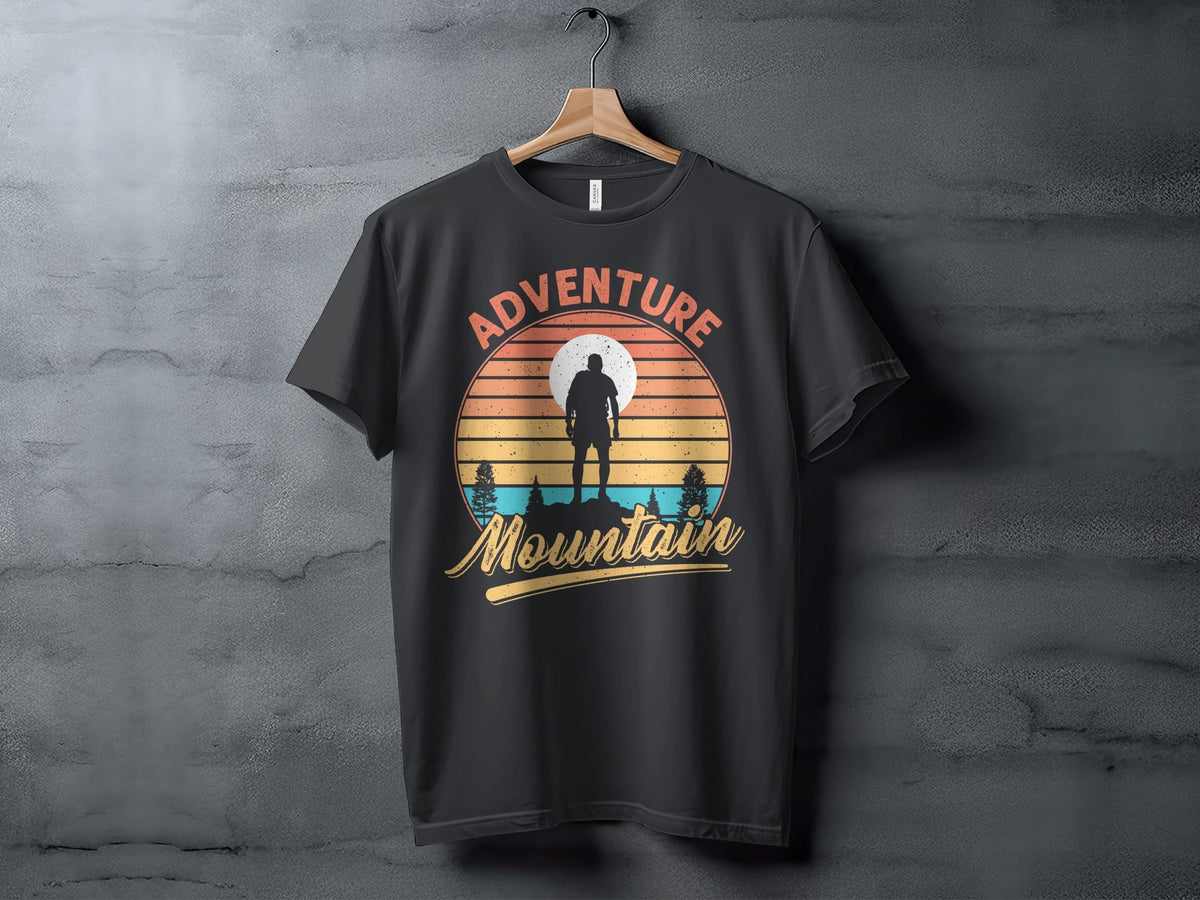 Adventure Above Mountain Sunset Graphic T-Shirt Long Sleeve T-Shirt