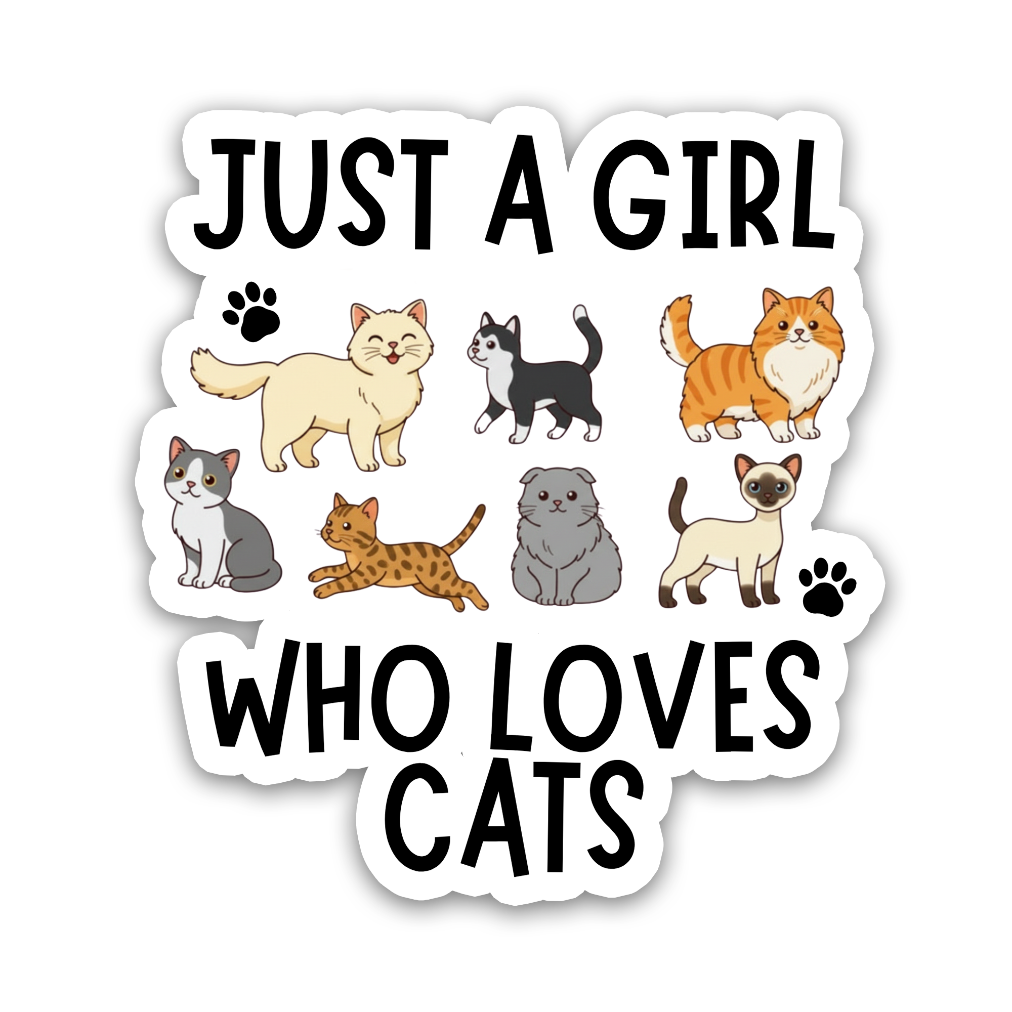 Just a Girl Who Loves Cats Sticker