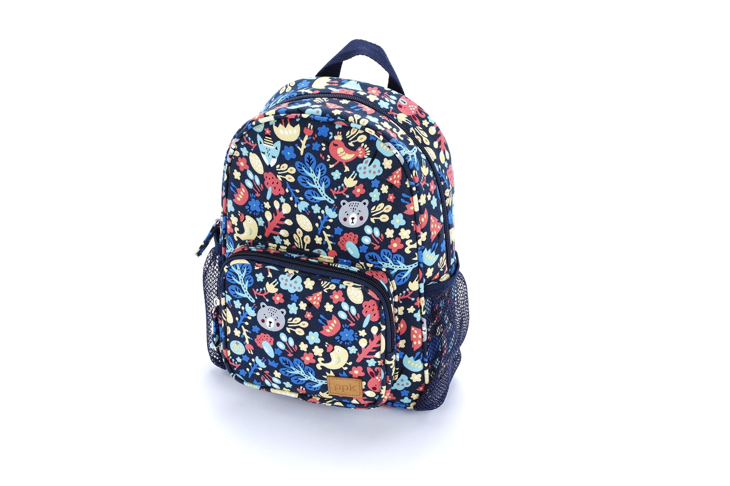 Toddler/Little Kids Forest Animals Mini-Size Backpack with Pockets- Fun Print, Practical Design- Navy