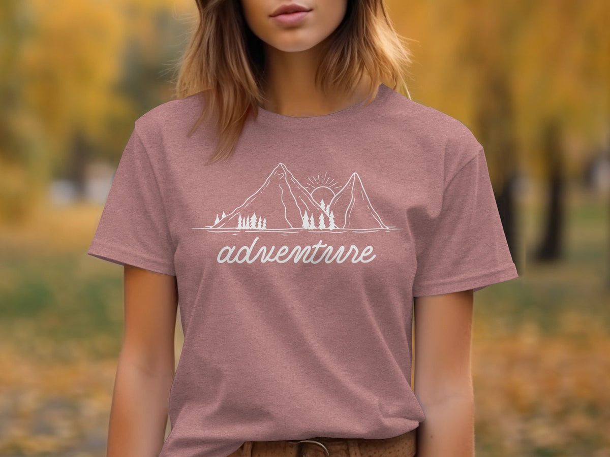 Adventure Awaits Mountains Graphic Tee Nature Lovers T-Shirt