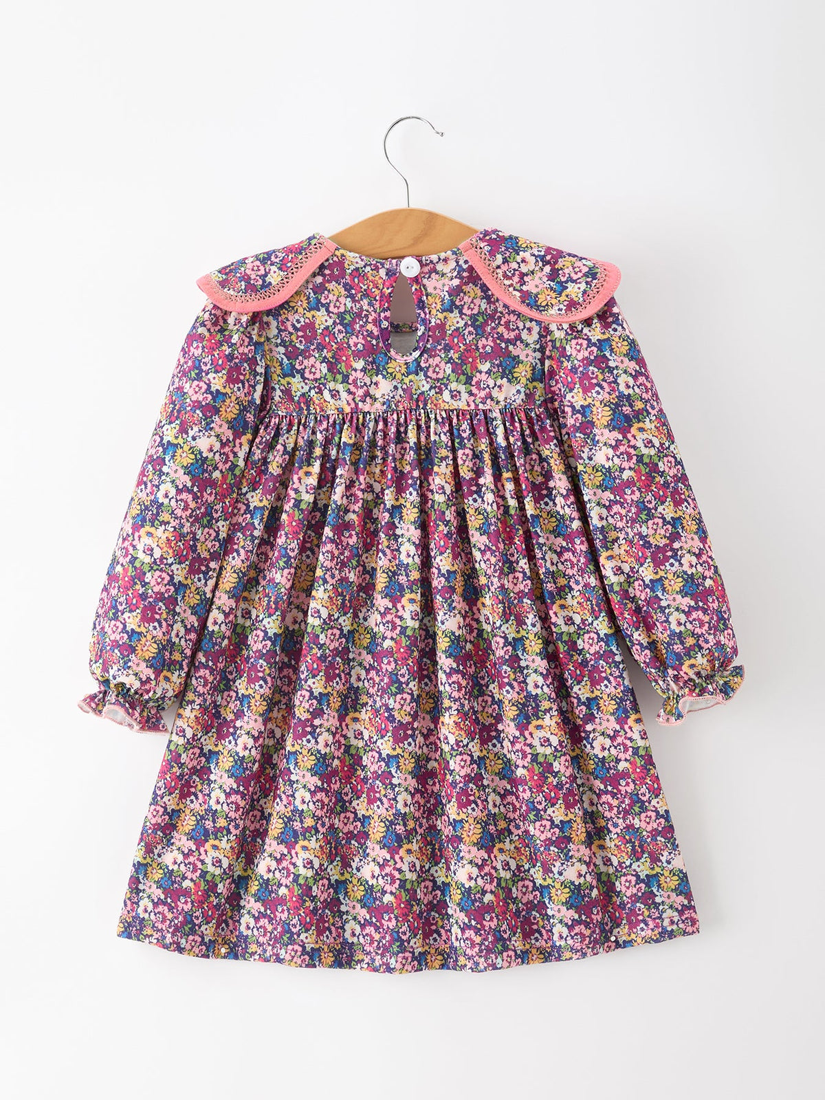 Pink Floral Petals Collar Girl Dress