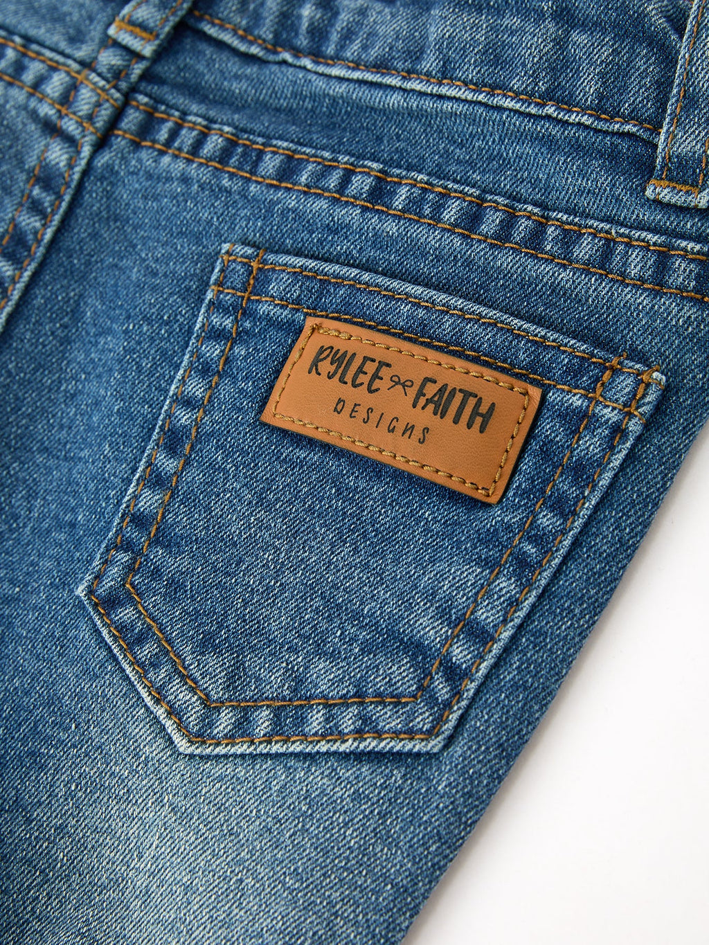 Girls Denim Lace Trim Bell Bottom Jeans