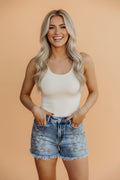 Western Embroidered Studded Denim Shorts