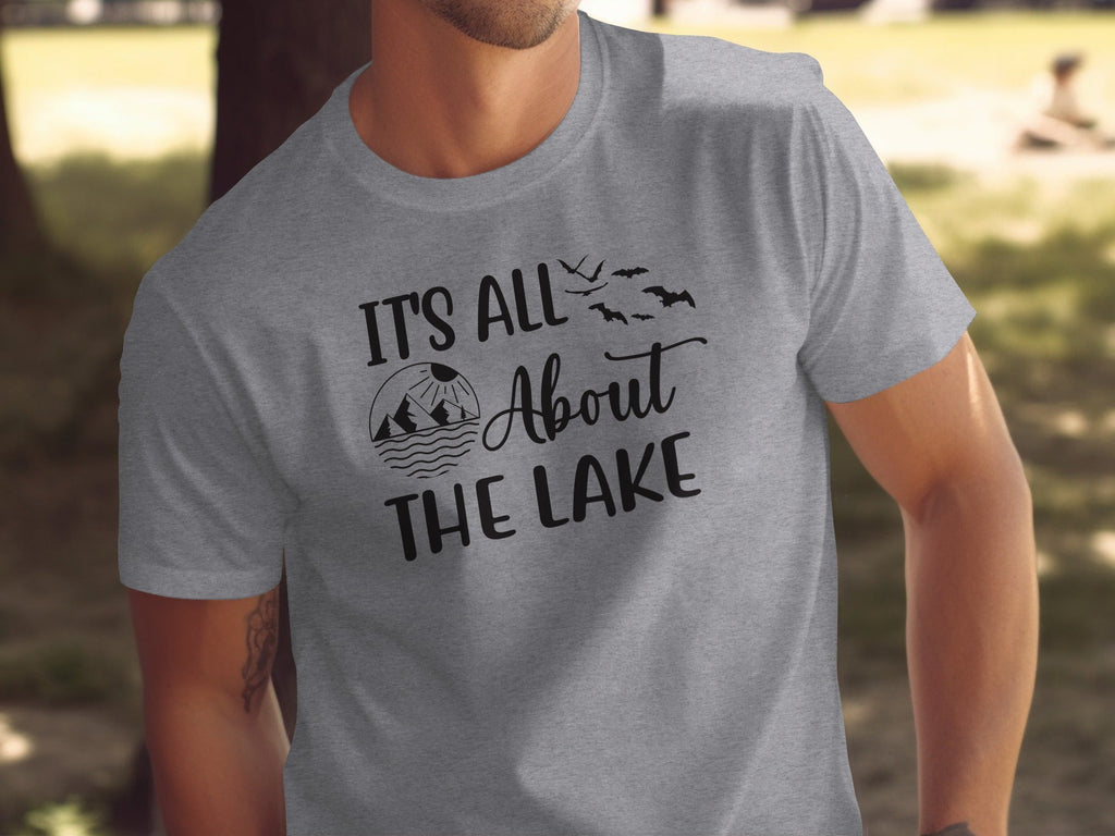 It's All About The Lake Mountain and Birds Graphic T-Shirt