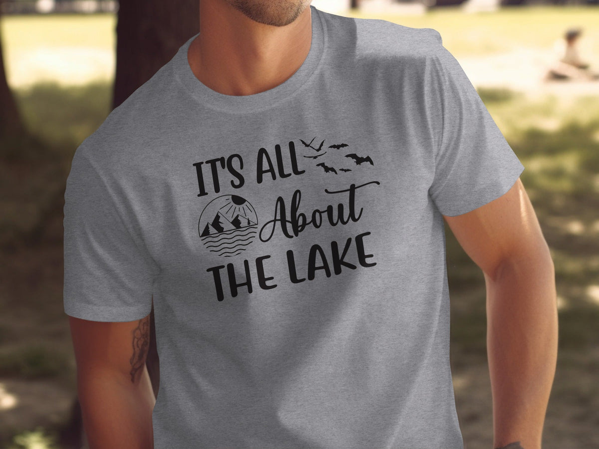 It's All About The Lake Mountain and Birds Graphic T-Shirt