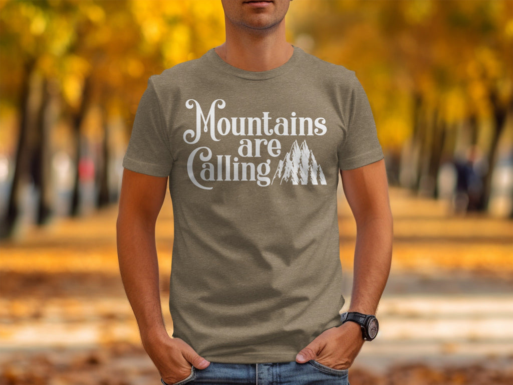 Mountains Are Calling And I Must Go Graphic Design T-Shirt