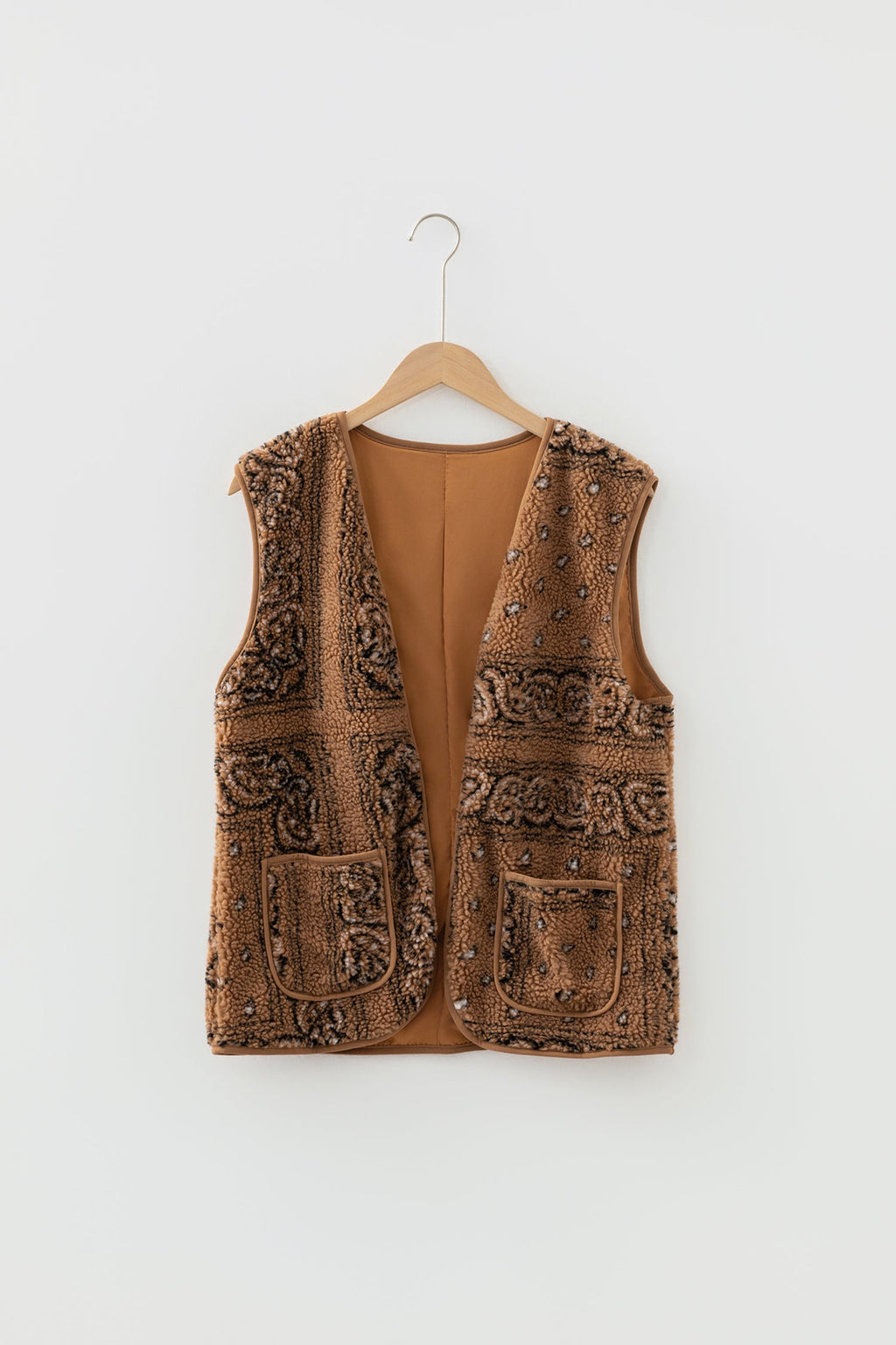 Western Paisley Sherpa Pocketed Vest
