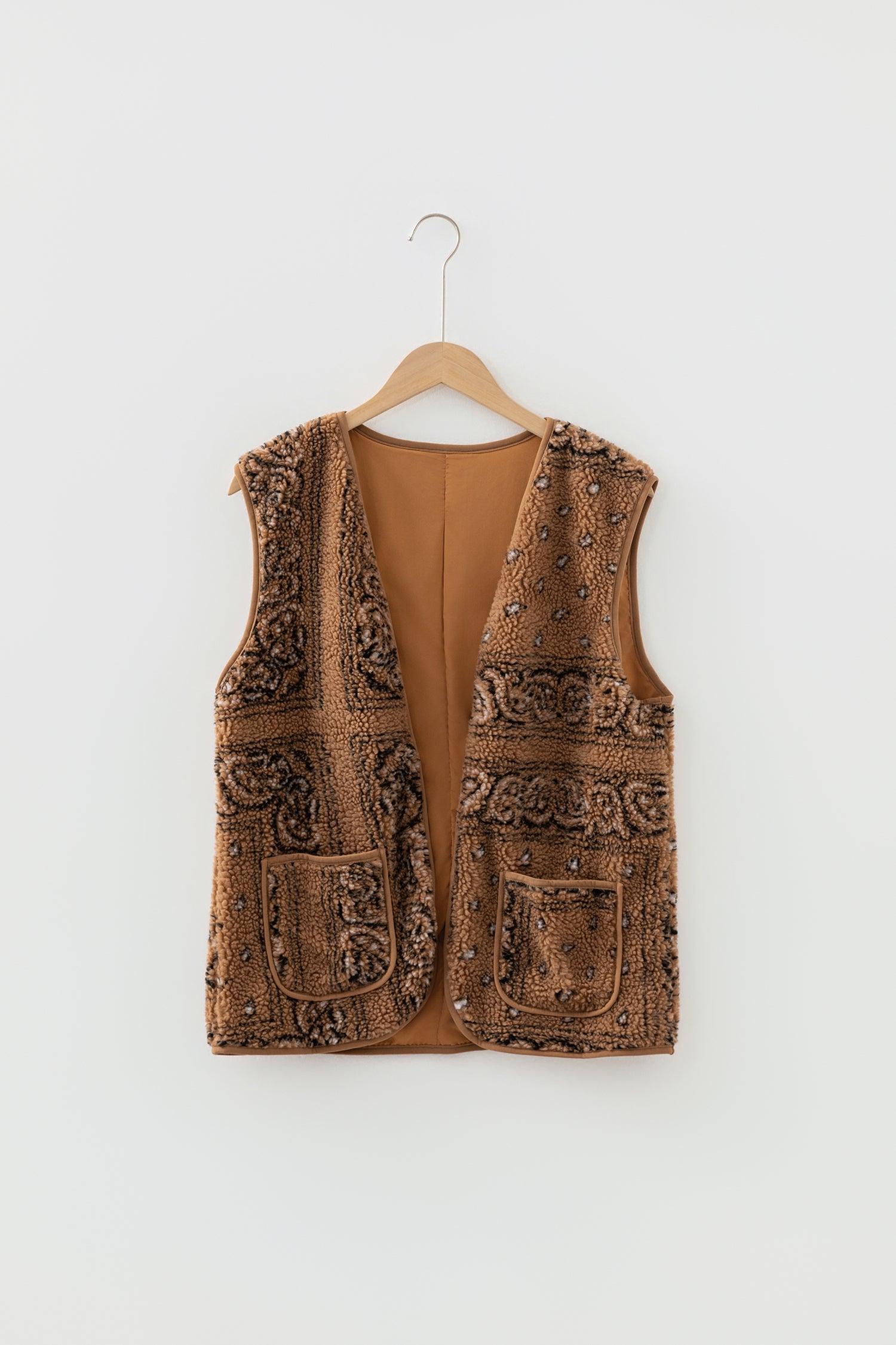 Western Paisley Sherpa Pocketed Vest