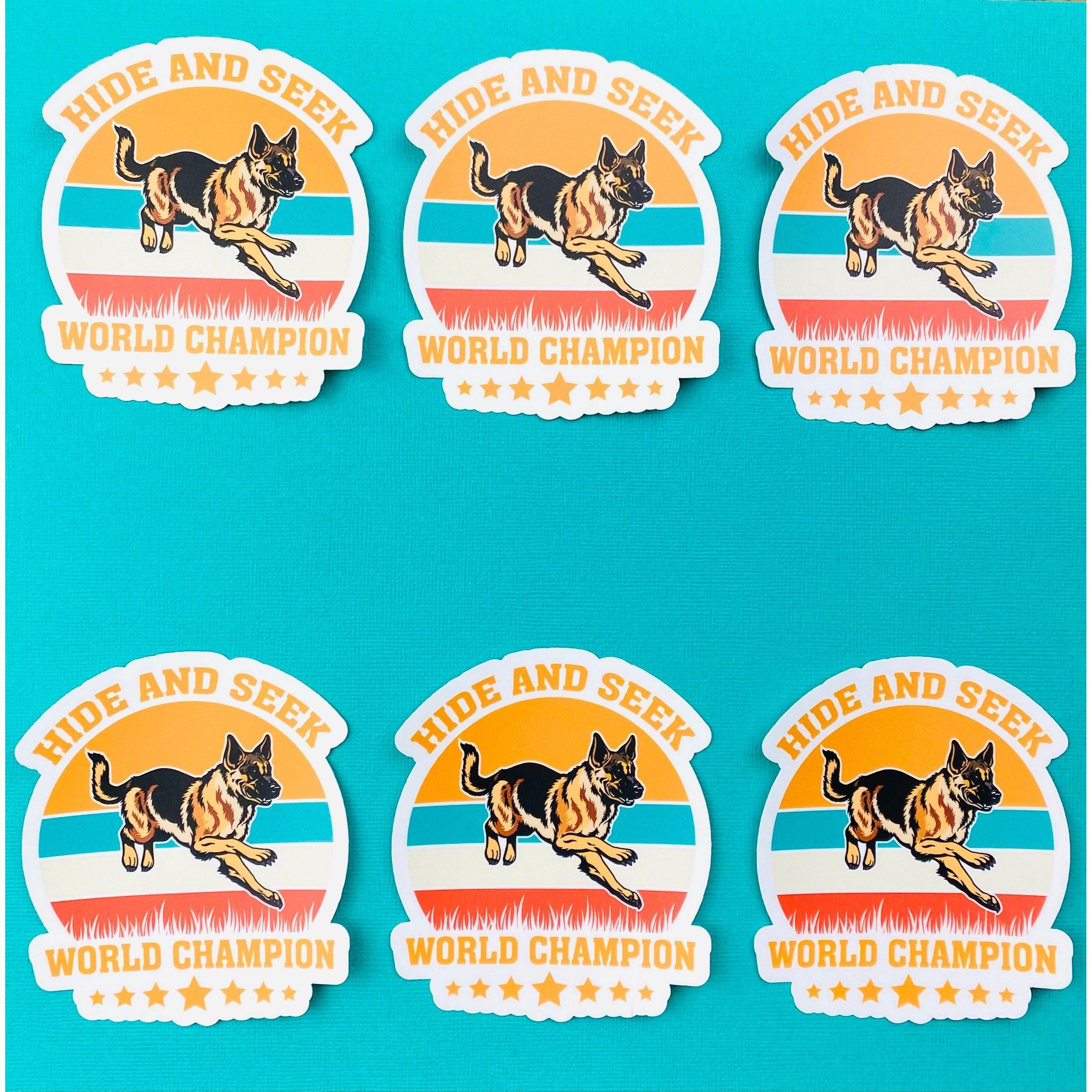 Funny K9 Sticker German Shephed Paws Sticker Cute GSD Dog Decal for Car, Hydroflask, Schutzhund, World Champion