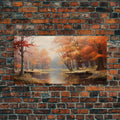 Beautiful Fall Landscape Painting Framed Canvas Print, Fall Decor, Thanksgiving Decor, Autumn Decor, Home Decor, Fall Decorations