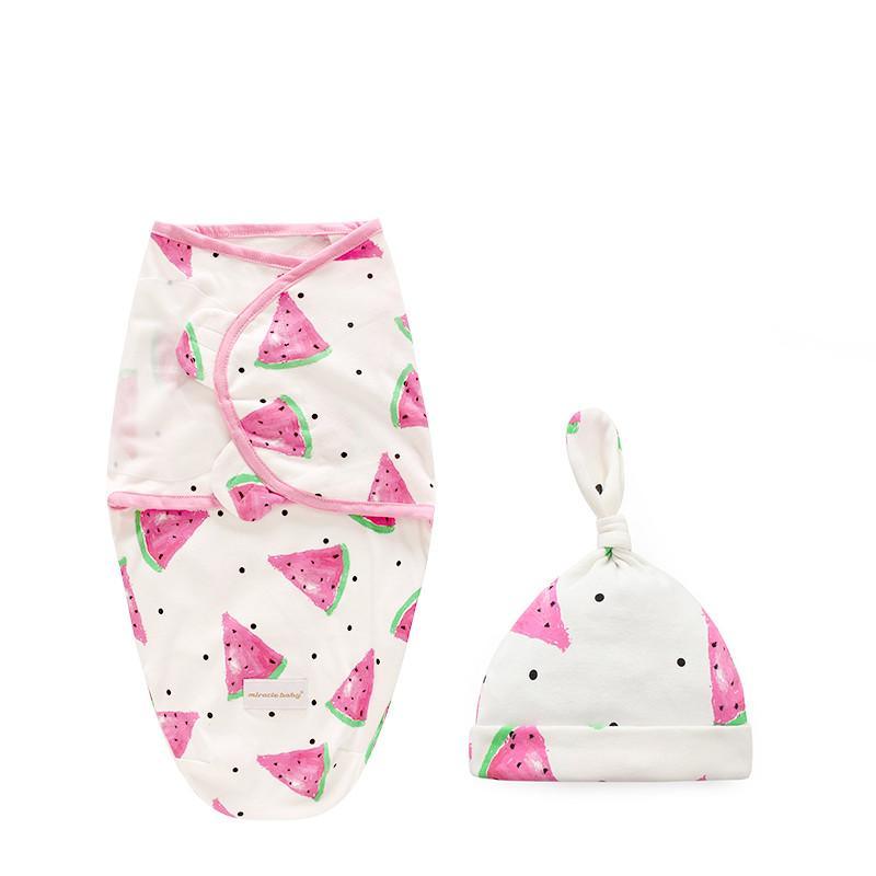 Baby Swaddle Blanket With Cap For Newborn Wrap Cotton Swaddling Bag Baby Envelope Sleep sack  Blanket .