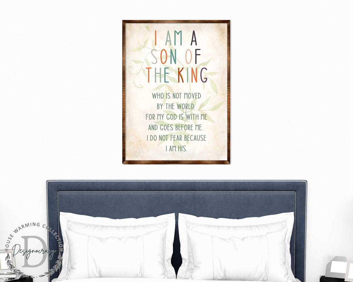 I Am a Son of the King - Wooden Religious art - Nursery wall art - Baby shower Gift - Contemporary decor - Religious wall art - 310341
