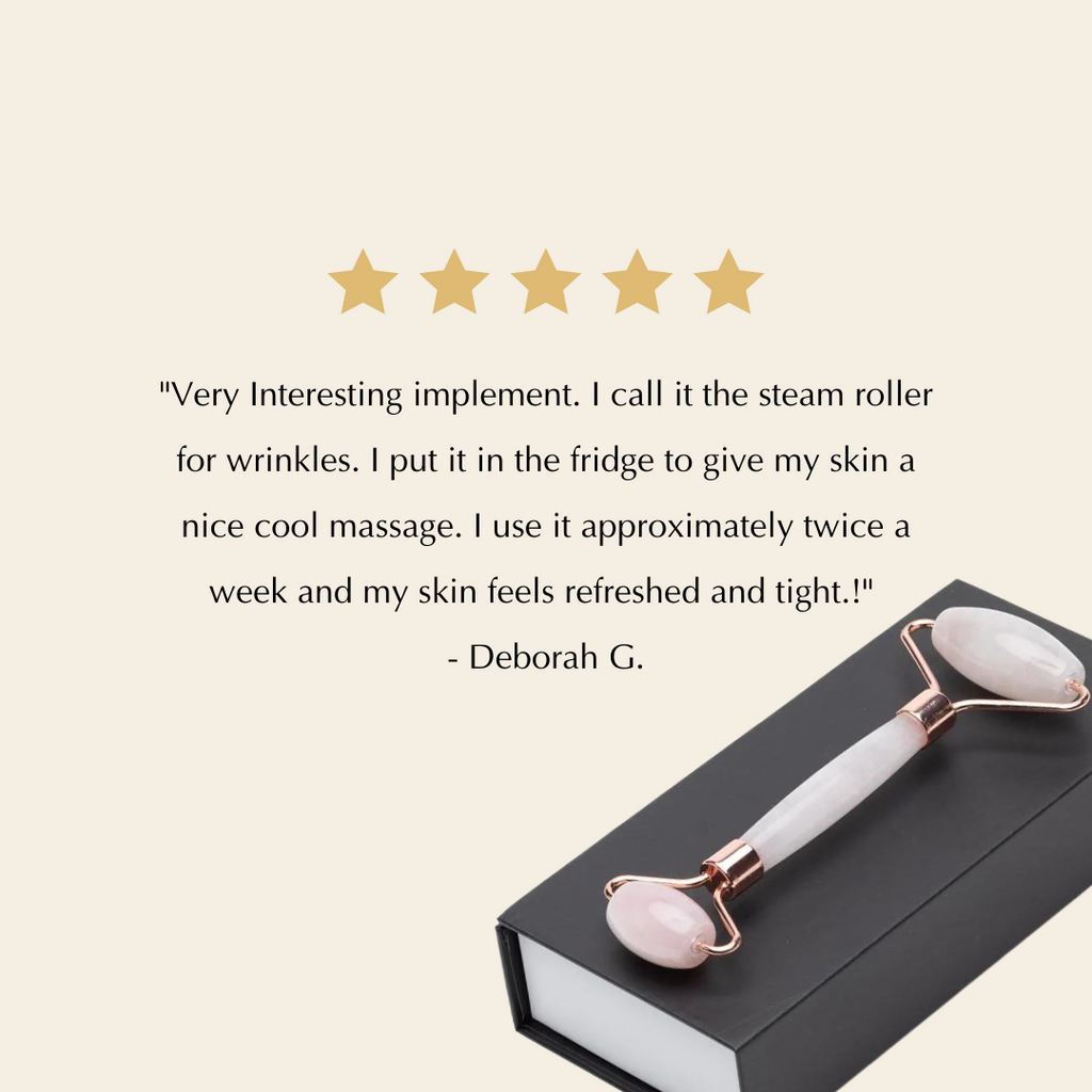 Rose Quartz Facial Roller for Puffiness