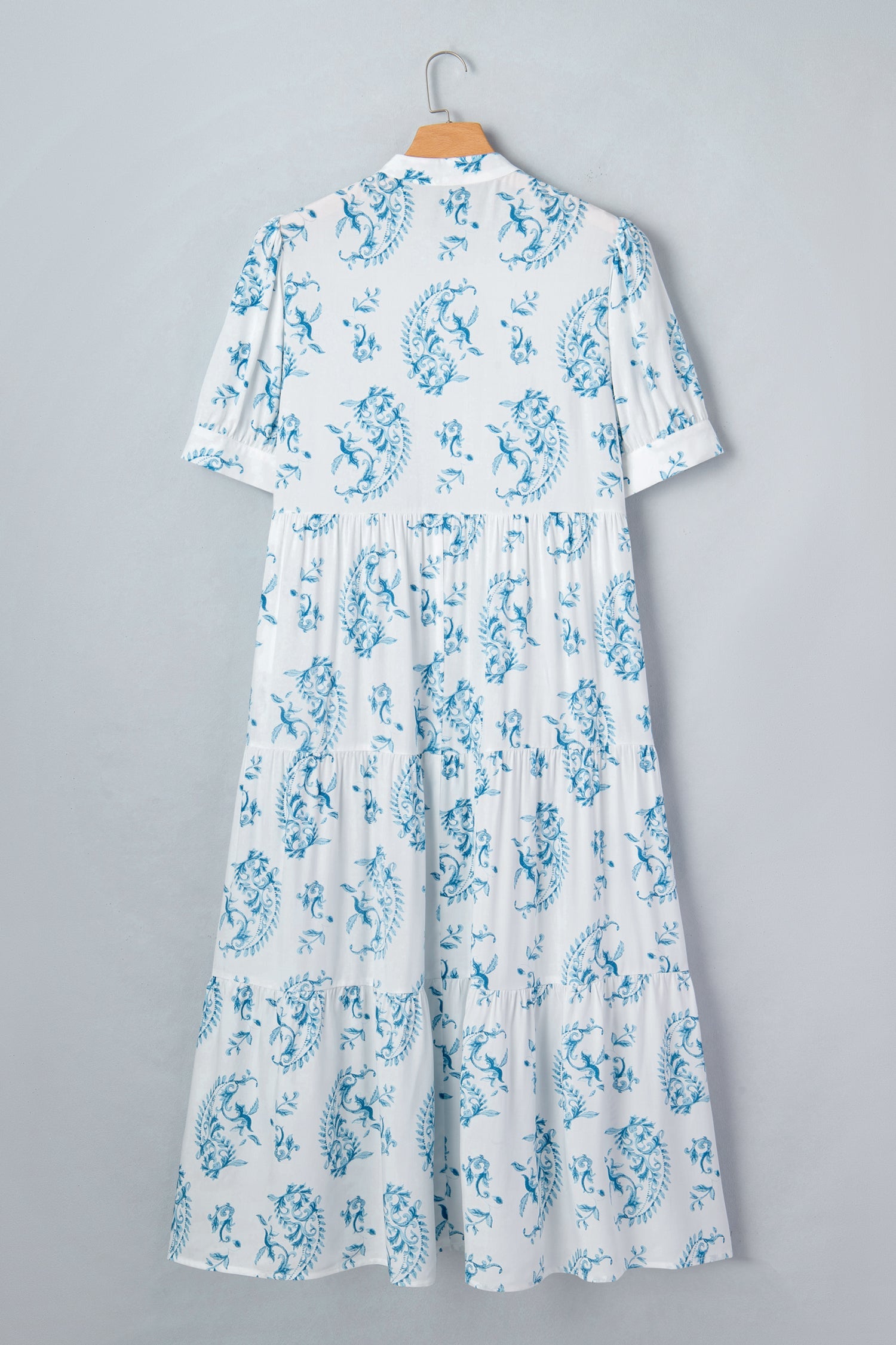 Plus Size Floral Paisley Tiered Maxi Dress