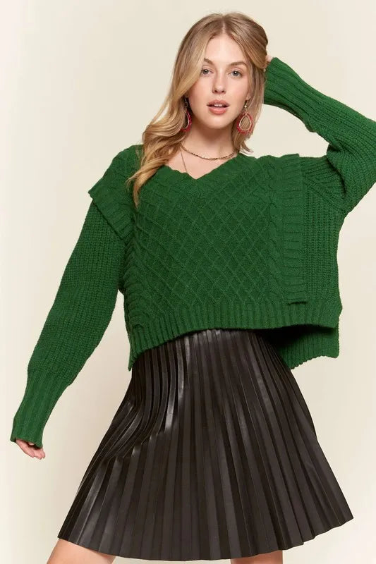 Cozy Ruffle Detail Sweater for Ultimate Comfort