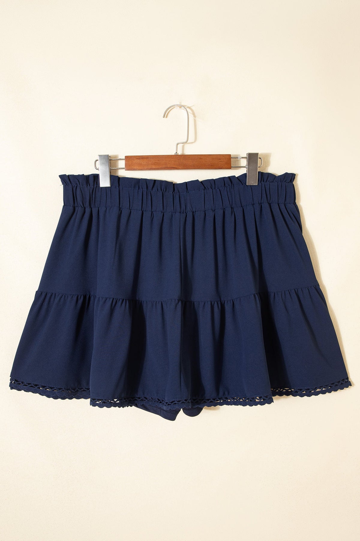 Plus Size Boho Frilled Elastic Waist Shorts