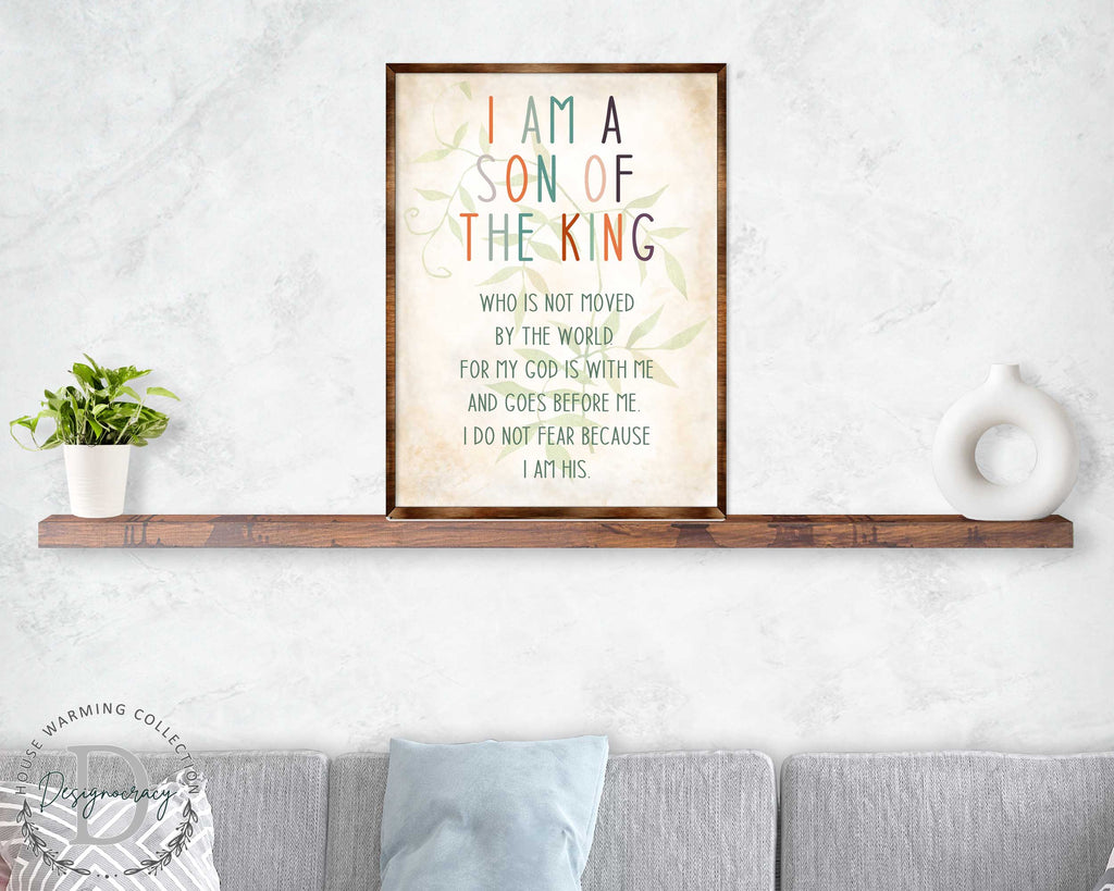 I Am a Son of the King - Wooden Religious art - Nursery wall art - Baby shower Gift - Contemporary decor - Religious wall art - 310341
