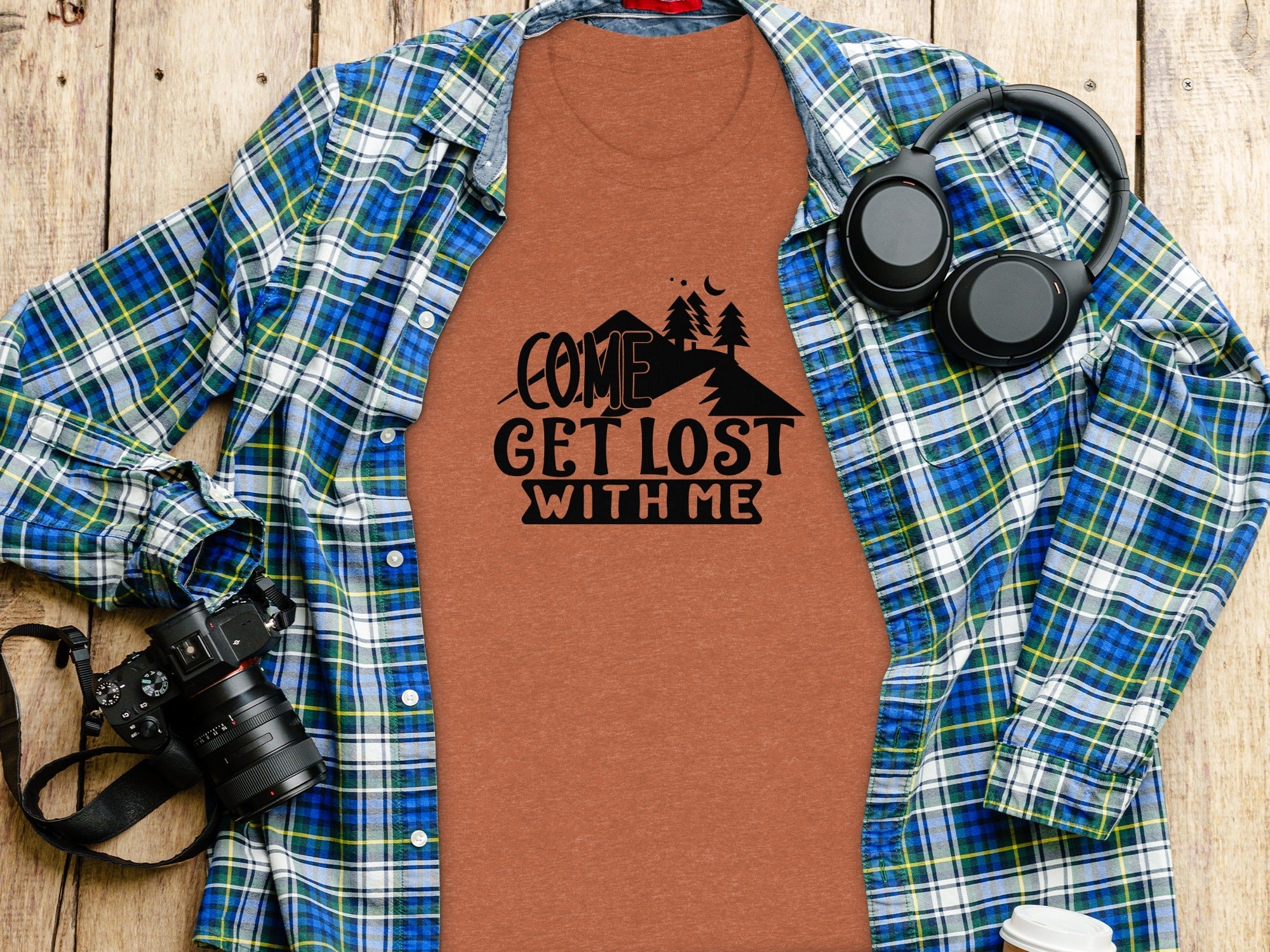 Come Get Lost With Me Mountains and Trees Graphic T-Shirt