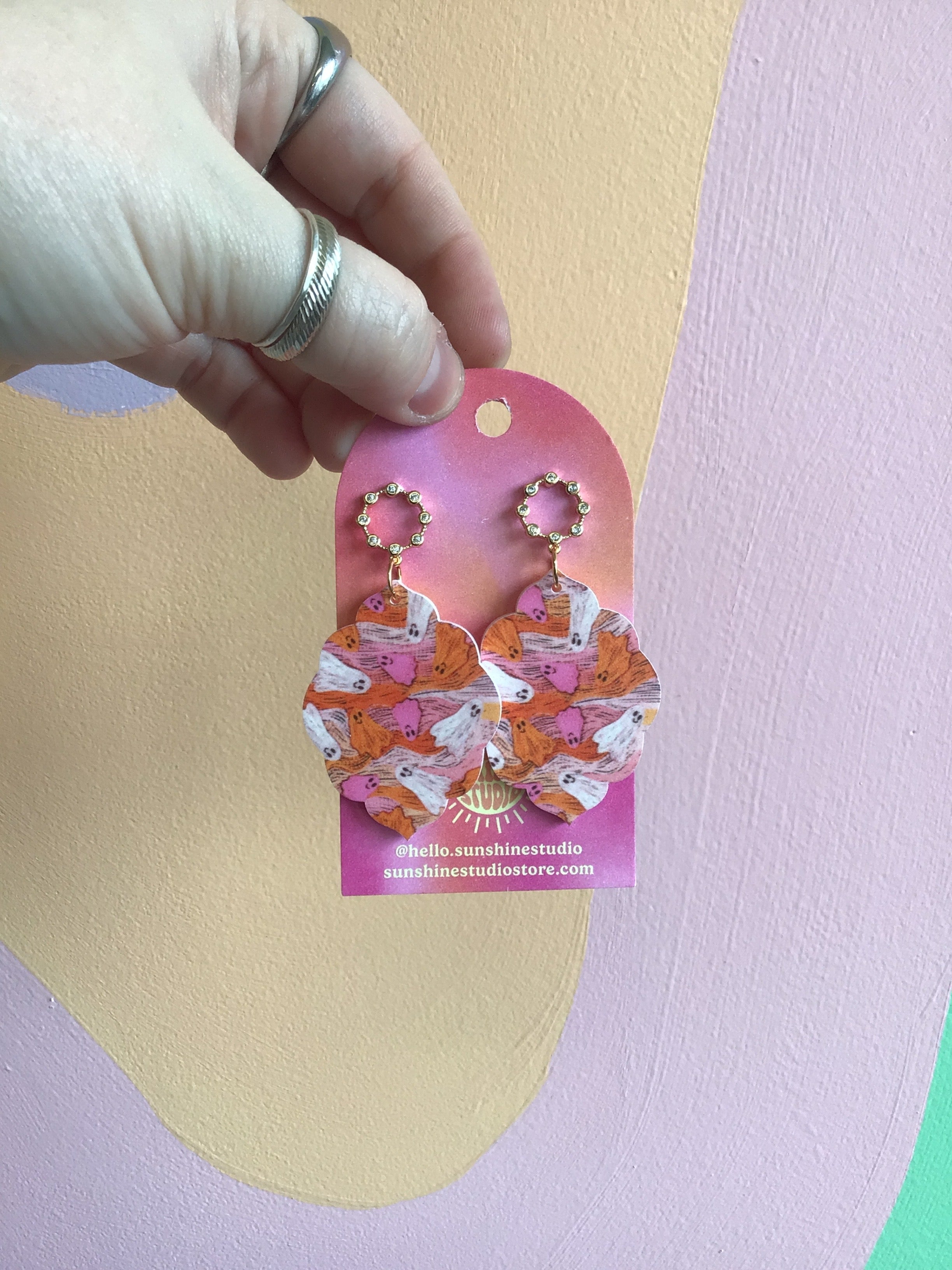 Cutesy Ghost Print Earrings
