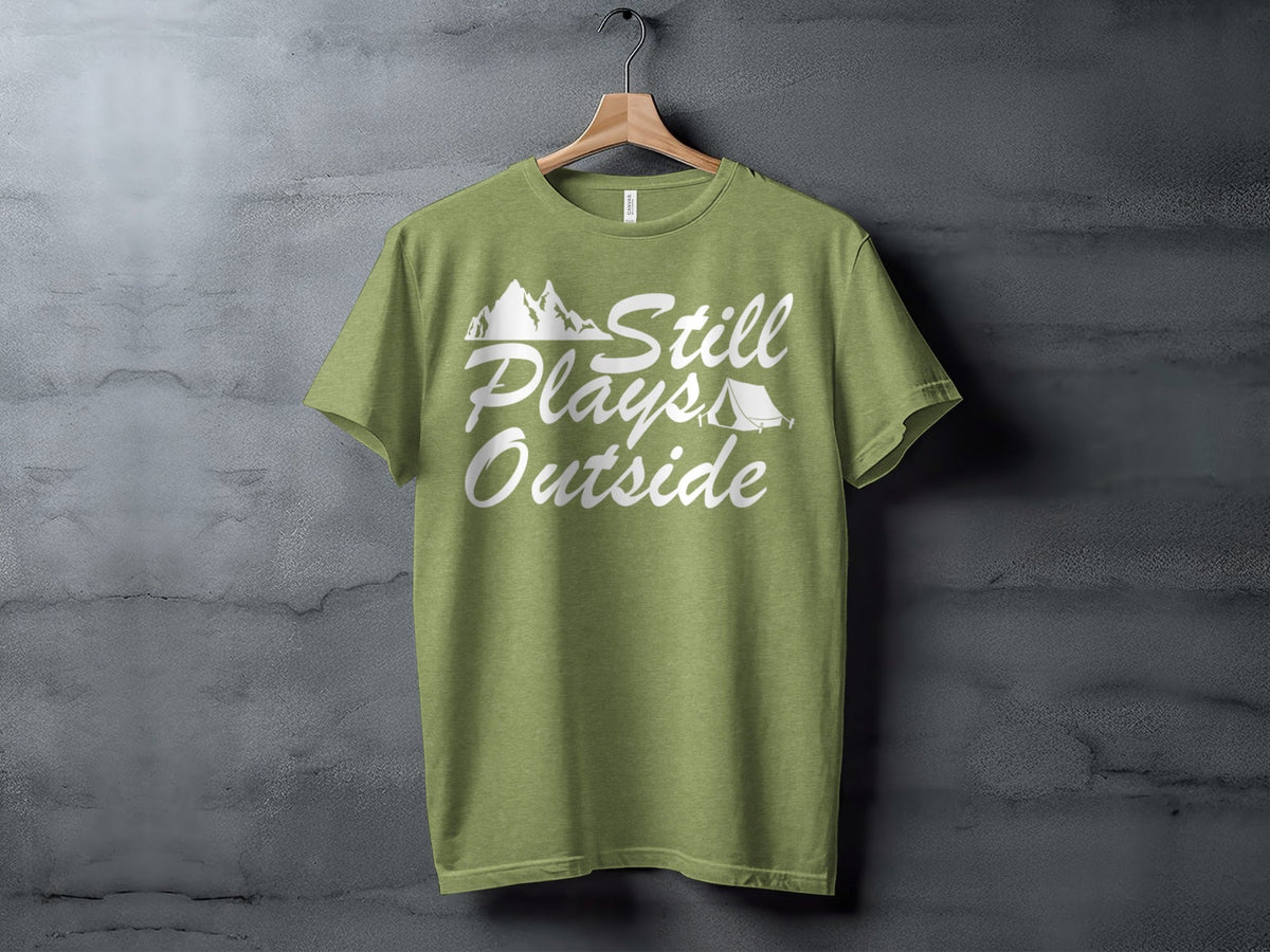 Still Plays Outside With Mountain Tent Graphic T-Shirt