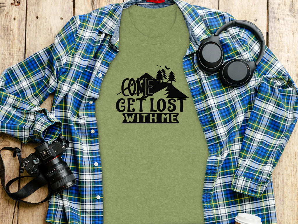 Come Get Lost With Me Mountains and Trees Graphic T-Shirt