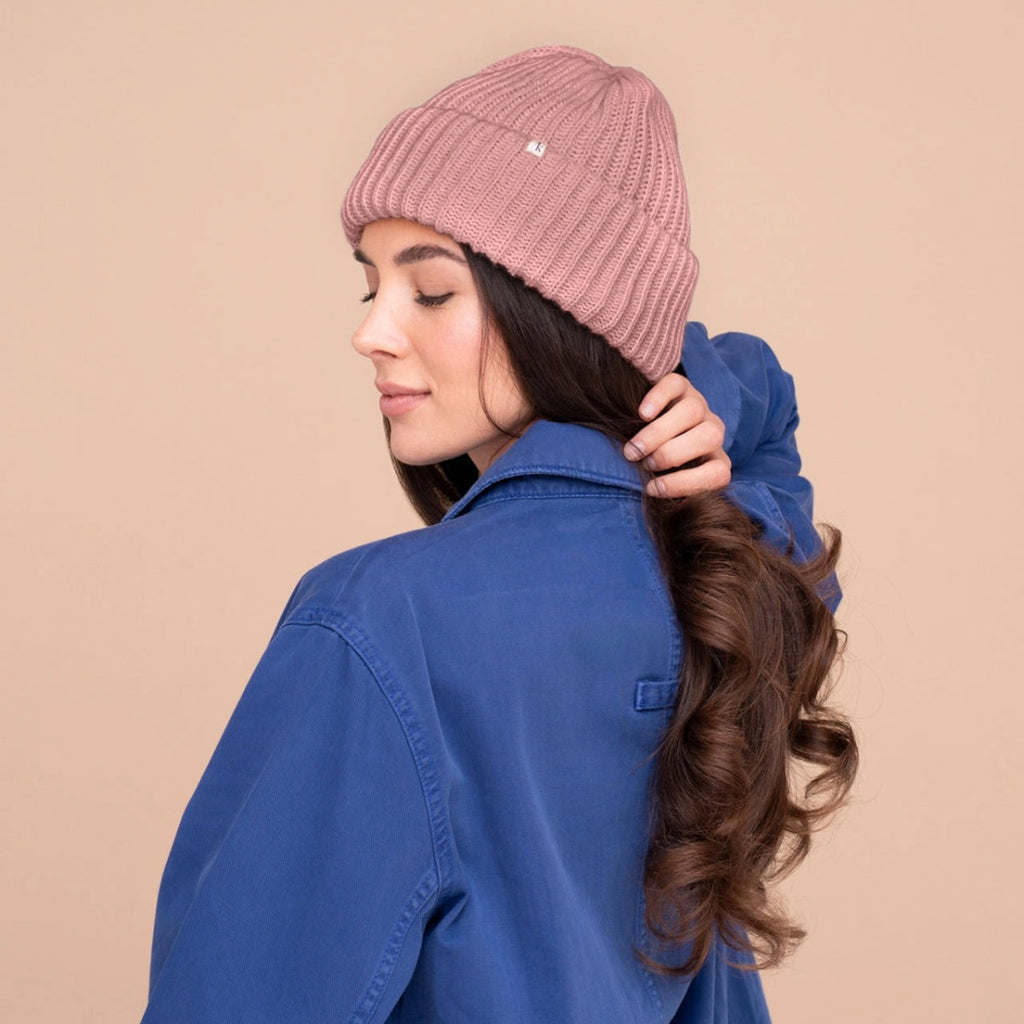 Glazey ™ Satin-Lined Beanie: Blush