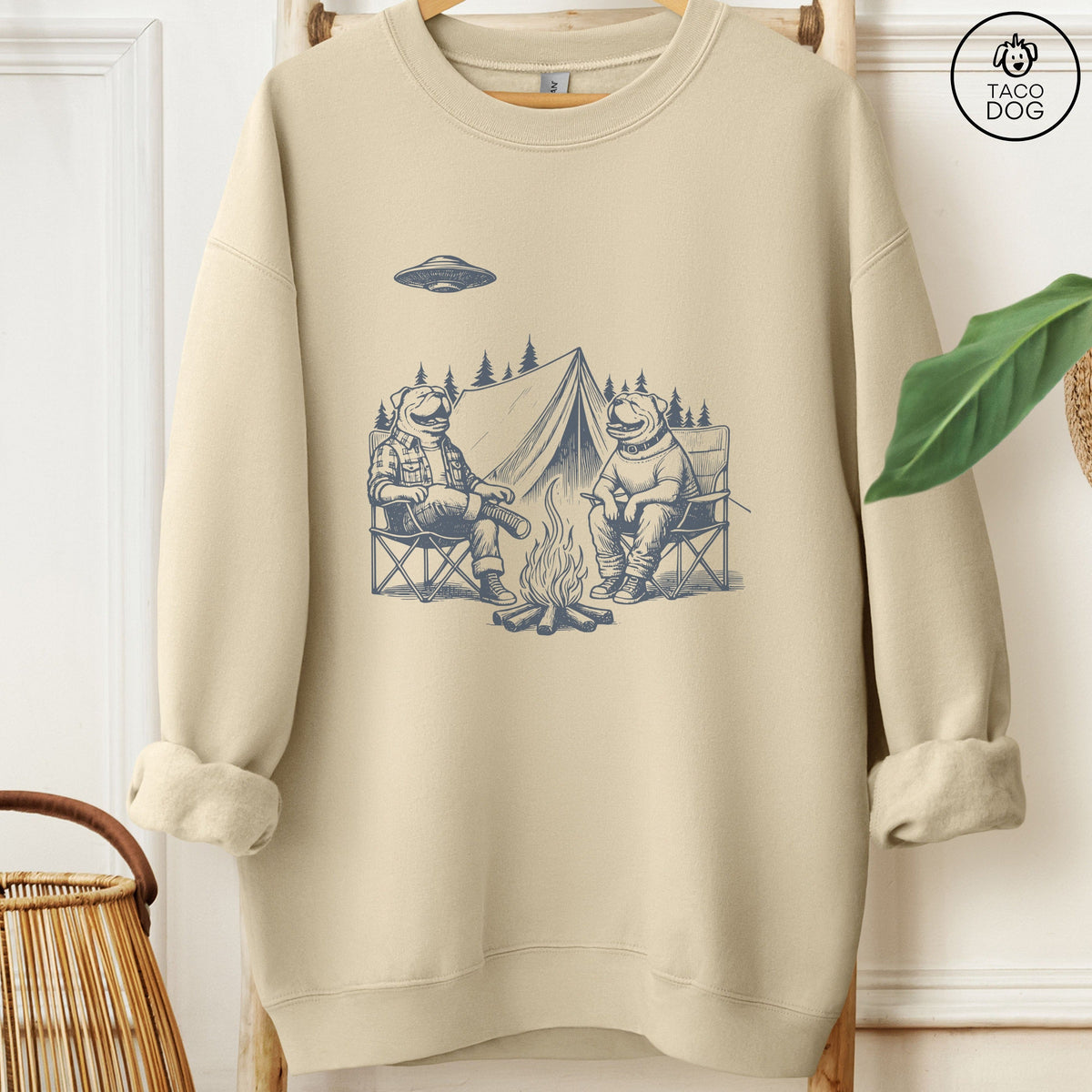 English Bulldog Camping Sweatshirt