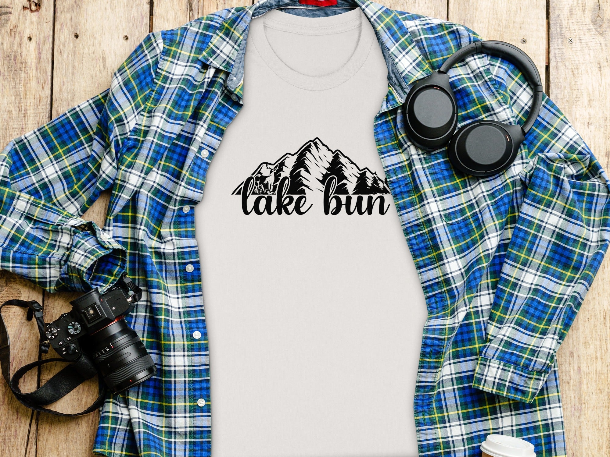 Lake Bun Mountains Nature Lover Graphic Design T-Shirt
