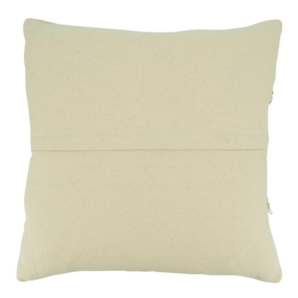 Fennco Styles Stripe Chindi Design Cotton Decorative Throw Pillow 20" W X 20" L – Black & Natural Textured Cushion for Couch, Sofa, Bedroom, Office and Living Room Décor