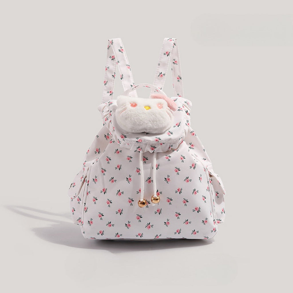 Cute small backpack for girls teens, floral canvas backpack, cute girl backpack, commuter versatile school bag for girls