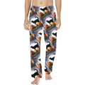 Black Cat with Pumpkins Happy Halloween Men's Pajama Trousers (Made in USA)