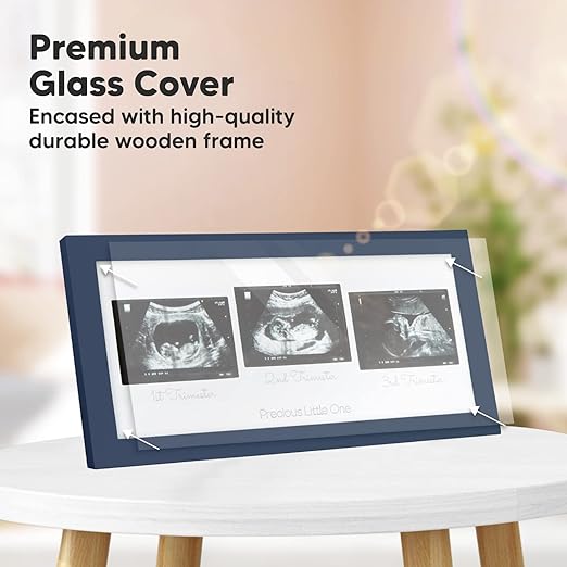 Trio Baby Sonogram Frame (Midnight Blue)