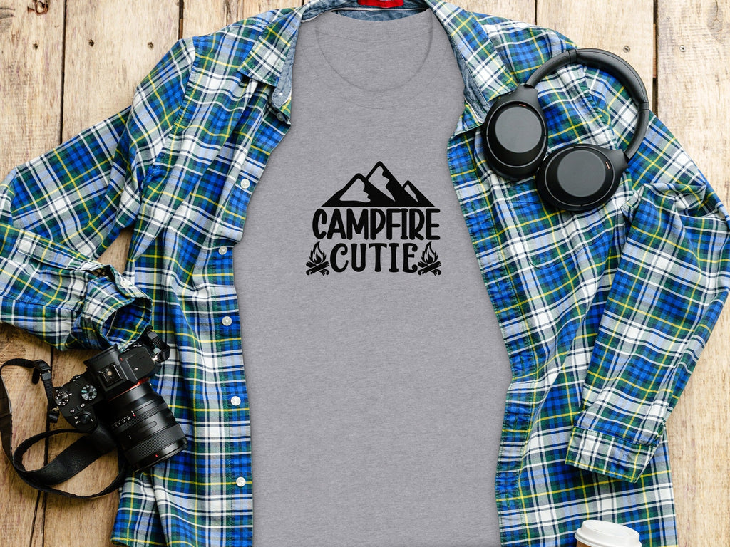 Campfire Cutie With Mountain Silhouette Graphic T-Shirt