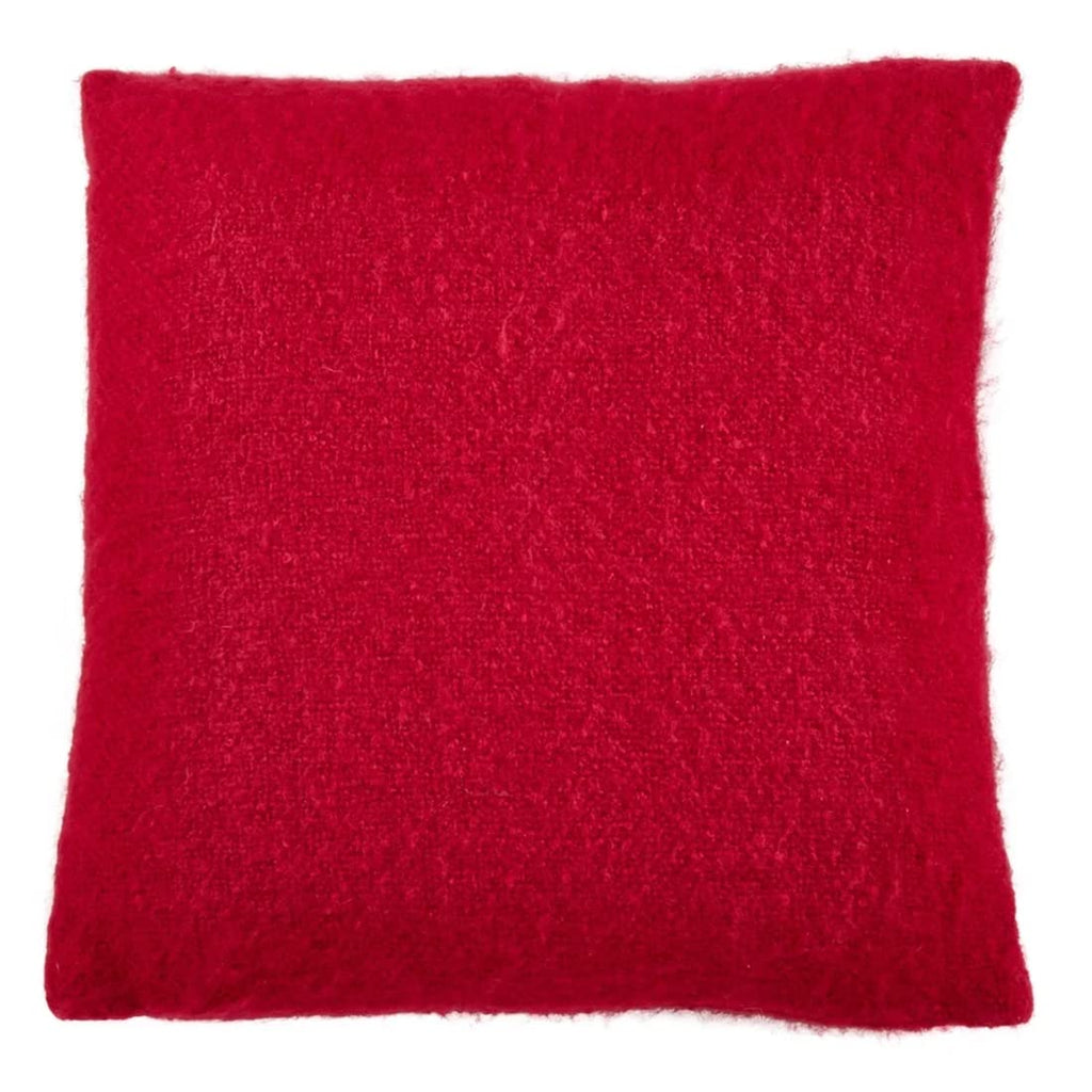 Fennco Styles Solid Faux Mohair Decorative Throw Pillow 18" W x 18" L - Soft Cushion for Home, Couch, Living Room, Bedroom and Office Décor